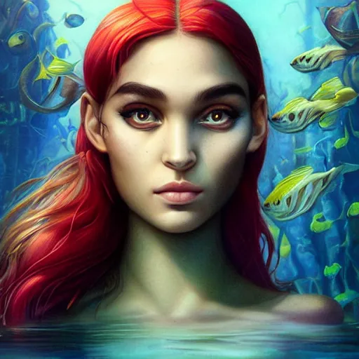 Image similar to lofi underwater amazonian portrait, Pixar style, by Tristan Eaton Stanley Artgerm and Tom Bagshaw.