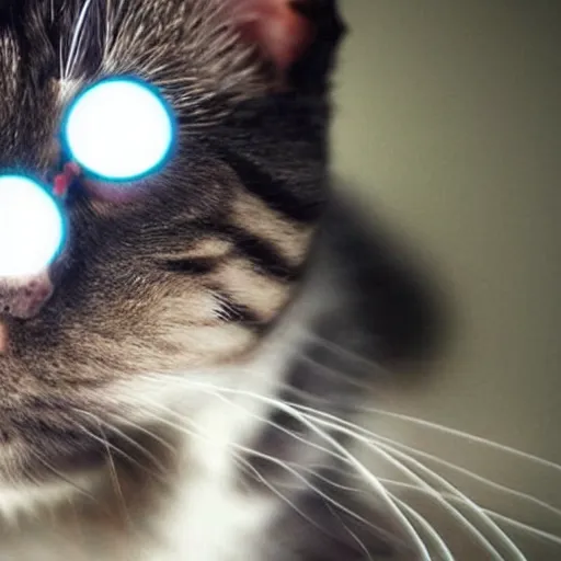 Prompt: a cat shooting lasers out of its eyes
