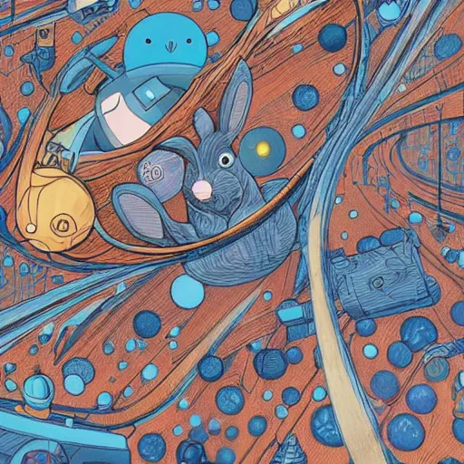 Image similar to A lost sci-fi rabbit, space rabbit, interstellar black hole, by James Jean And WLOPPRO