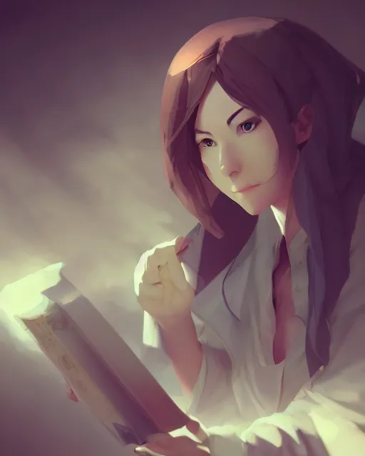 Image similar to a female preacher, full shot, atmospheric lighting, detailed face, by makoto shinkai, stanley artgerm lau, wlop, rossdraws