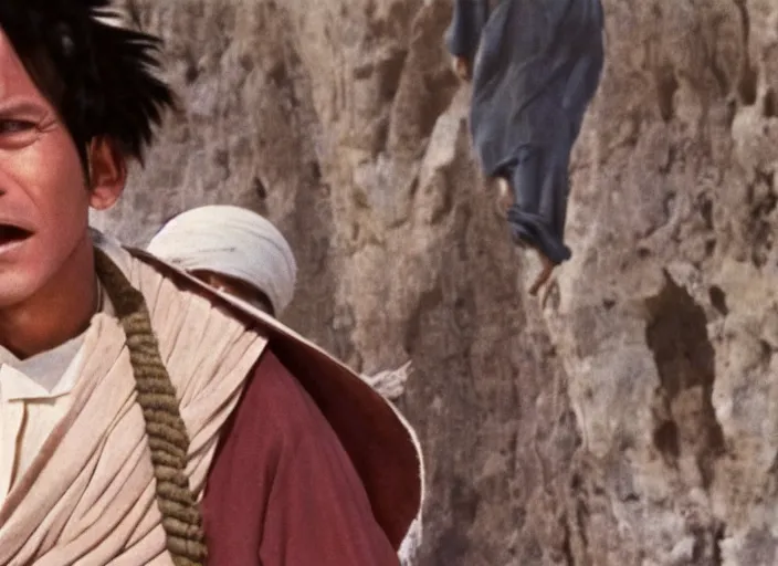 Image similar to a film still of luffy in lawrence of arabia ( 1 9 6 2 ), technicolor