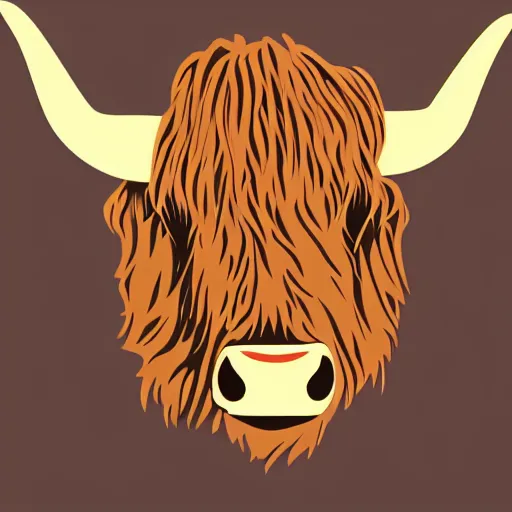 Prompt: Highland Cow Vector Art