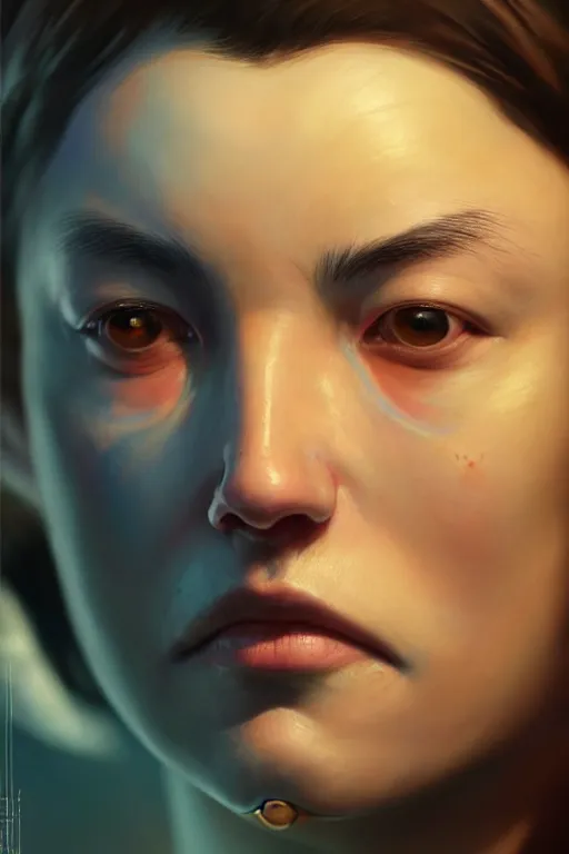 Image similar to ultra detailed close up face portrait of charly from the orville, extremely detailed digital painting, in the style of fenghua zhong and ruan jia and jeremy lipking and peter mohrbacher, mystical colors, rim light, beautiful lighting, 8 k, stunning scene, raytracing, octane, trending on artstation