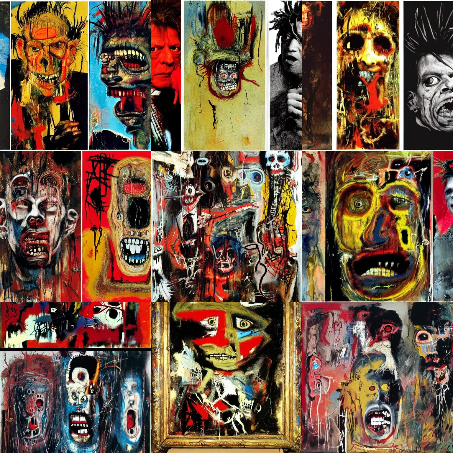 Image similar to a terrifying horrifying excruciating evil hell, by herman brood, by francis bacon, by jean - michel basquiat, by gustave moreau