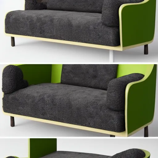 Image similar to A loveseat in the style of an avocado, an avocado loveseat, an avocado couch, trending on artstation, artstationHD, artstationHQ, 4k, 8k