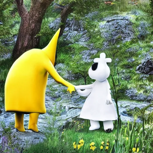 Image similar to moomintroll in real life, photograph, realistic, very detailed!