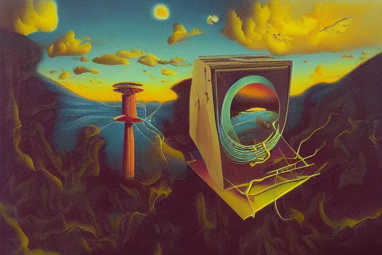 Image similar to boards of canada, surrealism, elegant oil painting, highly detailed