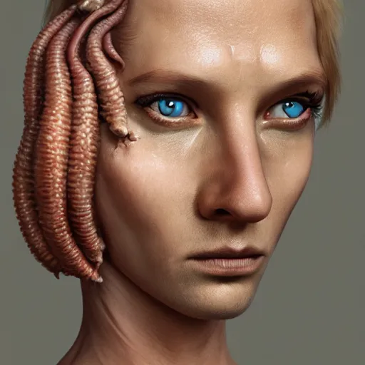 Prompt: sausage with hair made of medusas, award winning creature portrait photography, extremely detailed, artstation, 8 k, sensual lighting, incredible art, wlop, artgerm