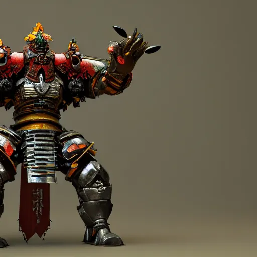 Image similar to a heavily armored samurai, in the jungle, realistic octane render, high detail