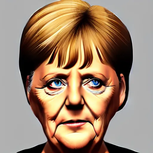 Image similar to concept art of angela merkel, vector art, by grzegorz domaradzki, brush hard, highly detailed, artstation, high quality