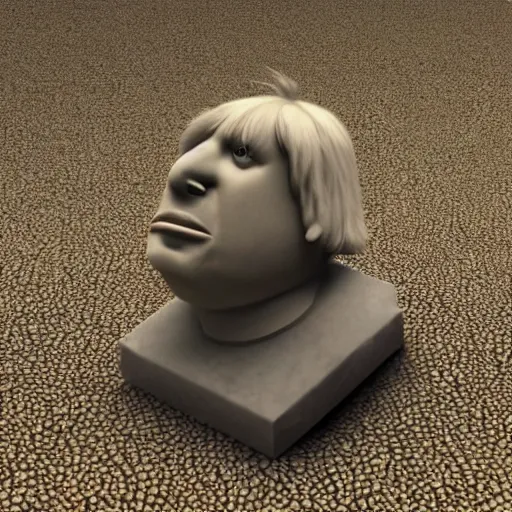 Prompt: Boris Johnson in the style of a Moai