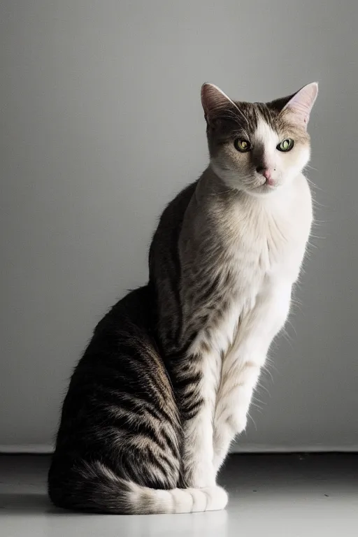 Prompt: a cat sitting isolated, studio lighting