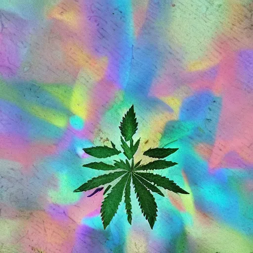 Prompt: muted pastel marijuana abstract graffiti digital art torn paper random images art