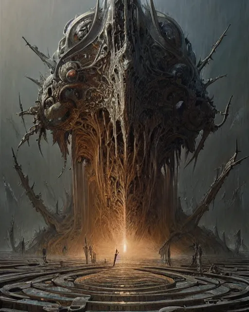 Image similar to The last enemy that shall be destroyed is death, artwork by artgerm, scifi, D&D, extraordinary phenomenon, fantasy, intricately detailed, elegant, digital painting, smooth, cryengine, sharp focus, art by Greg Rutkowski, art by Ruth Asawa, art by Ted Nasmith, art by H.R. Giger