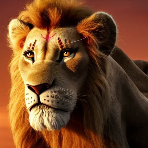 Prompt: Nicolas cage in lion king live action
