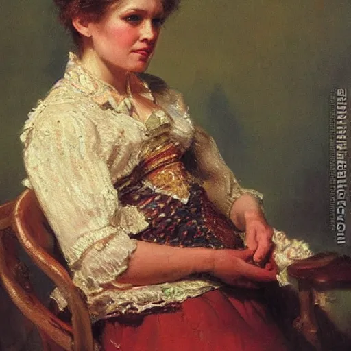 Prompt: a portrait of a character by nikolay makovsky