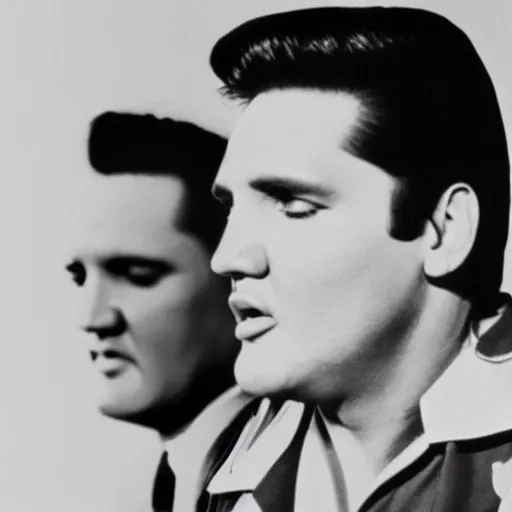 Image similar to elvis presley living in argentina with hitler as his roommate, ultra detailed, 8 k