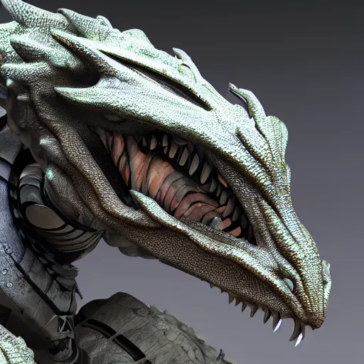 Prompt: photorealistic dragon robot. cinematic lighting, 1 0 8 megapixels, hyperdetailed photorealism