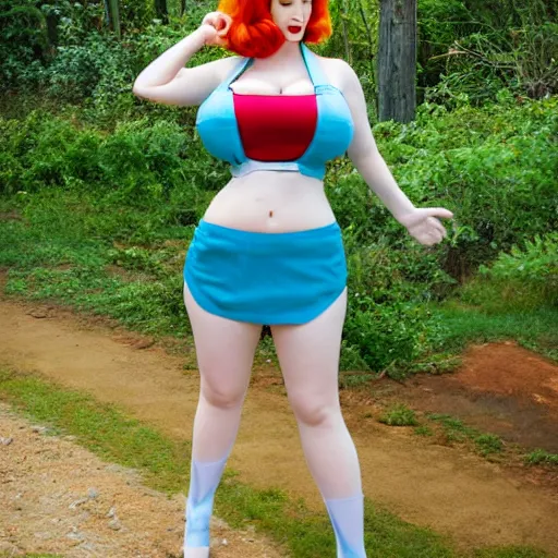 Prompt: Bulma as Christina Hendricks,