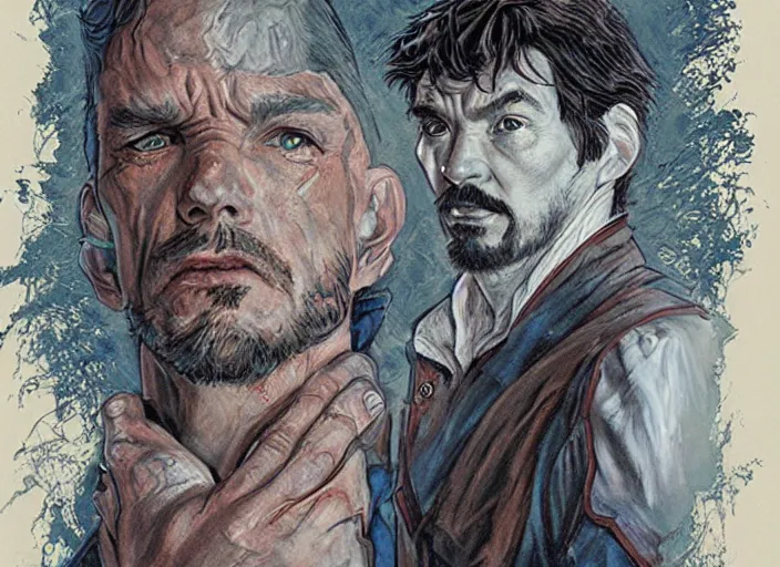 Image similar to a highly detailed ugly portrait of stephen strange, james gurney, james jean