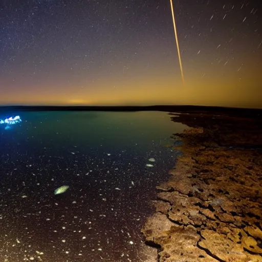 Prompt: underwater meteor shower