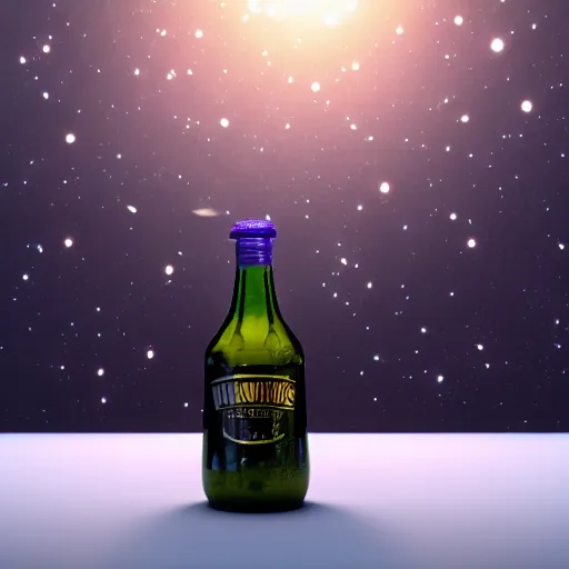 Prompt: a glass bottle full of the milky way, 4K, unreal engine, octane render