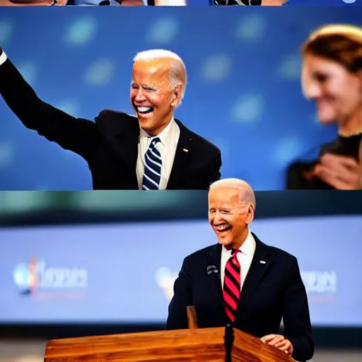 Prompt: joe biden pogchamp face, photo