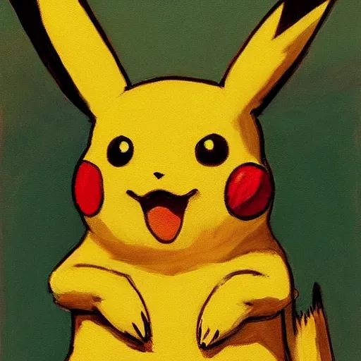 Image similar to a painting of Pikachu by edward hopper