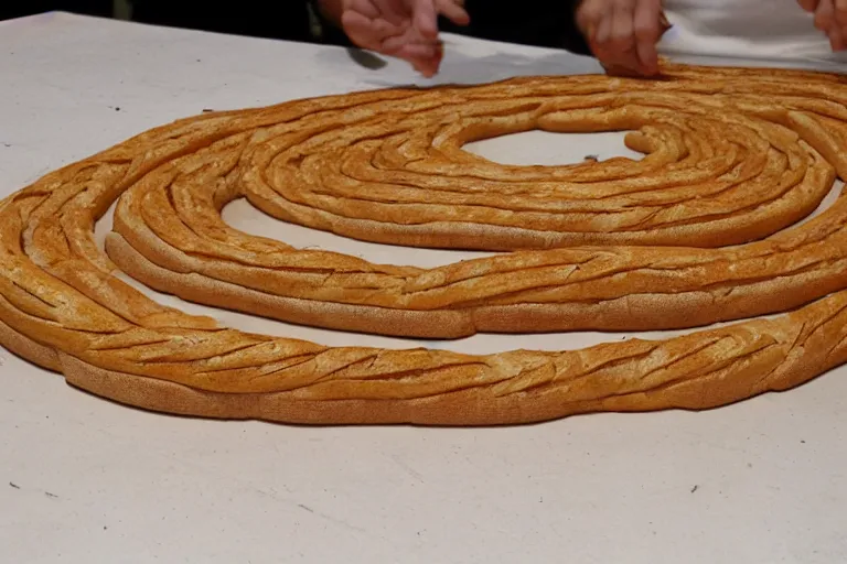 Prompt: centipede made of bread ultrarealism