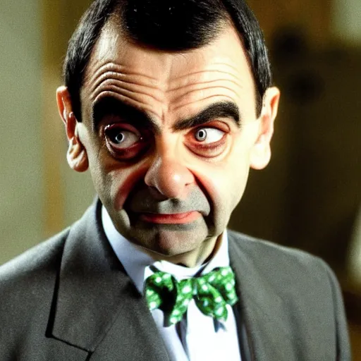 Image similar to mr bean, rowan atkinson as a cthulhu monster,