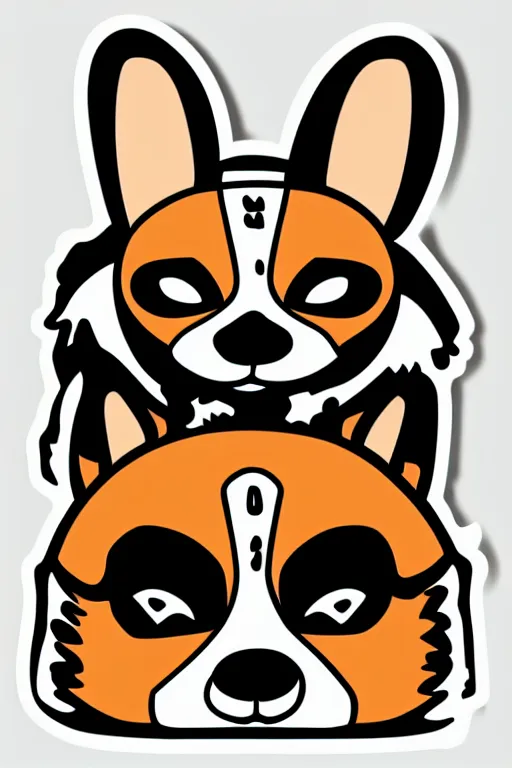 Image similar to Portrait of a corgi as a Mexican wrestler in a mask, sticker, colorful, illustration, highly detailed, simple, smooth and clean vector curves, no jagged lines, vector art, smooth