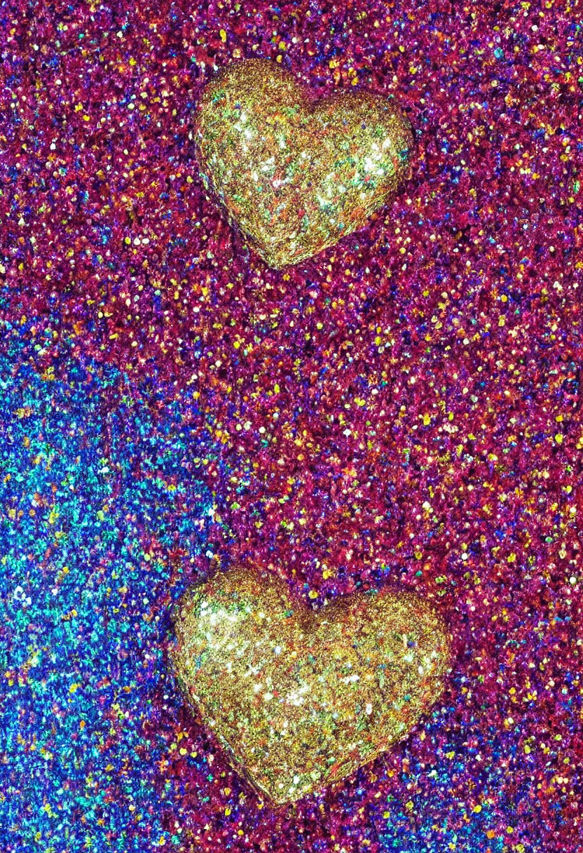 Image similar to < https : / / s. mj. run / lg 2 zocbjyoi > high detailed painting of a heart on glitter, 8 k rendering