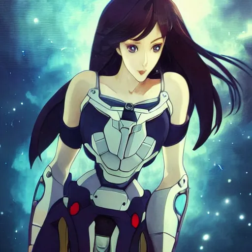 Image similar to “ anime, full body,, gundam pilot pretty girl, highly intricate detailed, light and shadow effects, intricate, highly detailed, digital painting, art station, concept art, smooth, sharp focus, illustration, advanced digital anime art, art by artgerm and greg rutkowski and alphonse mucha and william - adolphe bouguereau ”