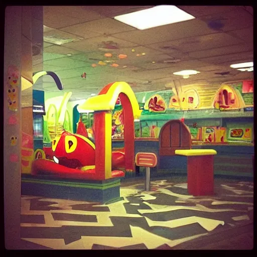 Image similar to “ mcdonald ’ s playplace haunted by demons, evil, spooky eerie, liminal ”