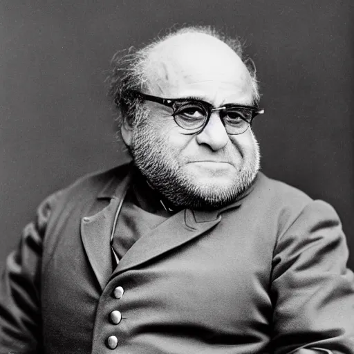 Prompt: portrait photograph of Danny DeVito as a Civil War confederate general