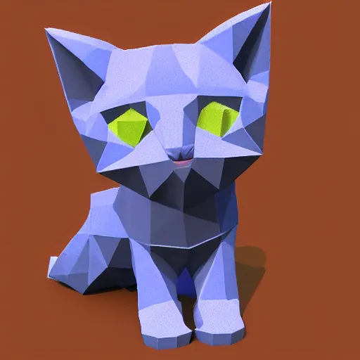 Image similar to low - poly kitten