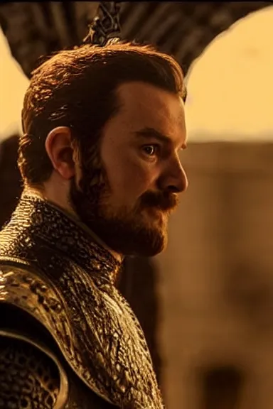 Image similar to “ very very intricate photorealistic photo of a realistic human version of super mario in an episode of game of thrones, photo is in focus with detailed atmospheric lighting, award - winning details ”