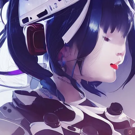 Image similar to Frequency indie album cover, luxury advertisement, white and navy colors. highly detailed post-cyberpunk sci-fi close-up schoolgirl in asian city in style of cytus and deemo, mysterious vibes, by Ilya Kuvshinov, by Greg Tocchini, nier:automata, set in half-life 2, beautiful with eerie vibes, very inspirational, very stylish, with gradients, surrealistic, postapocalyptic vibes, depth of filed, mist, rich cinematic atmosphere, perfect digital art, mystical journey in strange world, beautiful dramatic dark moody tones and studio lighting, shadows, bastion game, arthouse