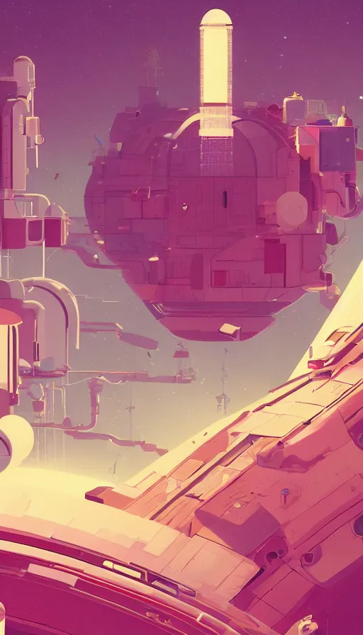 Image similar to laboratory in space, sharp focus, james gilleard, moebius, print, cinematic, game art