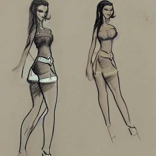 Image similar to milt kahl sketch of victoria justice with kim kardashian body as princess daisy from super mario bros