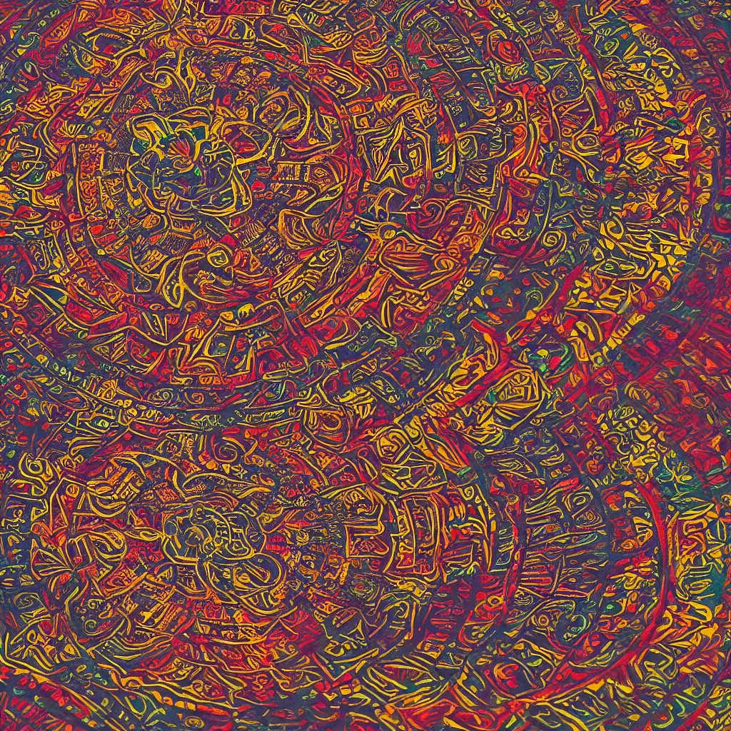 Image similar to a beautiful Inca-themed circular Mandala, octane render, hyper-detailed environment, photorealism, hyper realistic, no blur, 16k