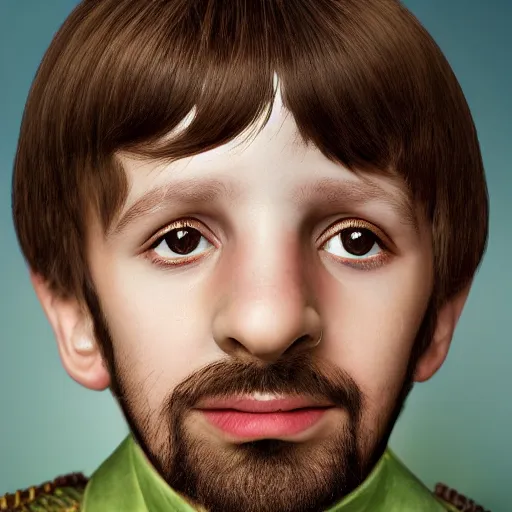 Prompt: portrait of a young ringo starr, by giuseppe arcimboldo and paul barson and annie leibovitz and faith yata and artgerm and alphonse mucha, photorealistic, f 1. 8, soft lightning, high detail, 8 k