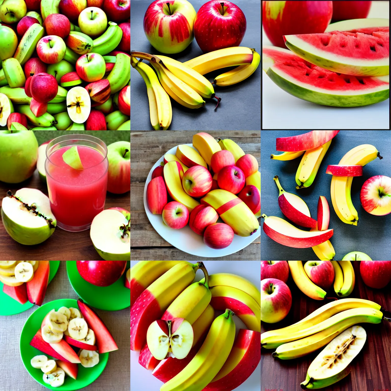 Prompt: apple banana watermelon combined