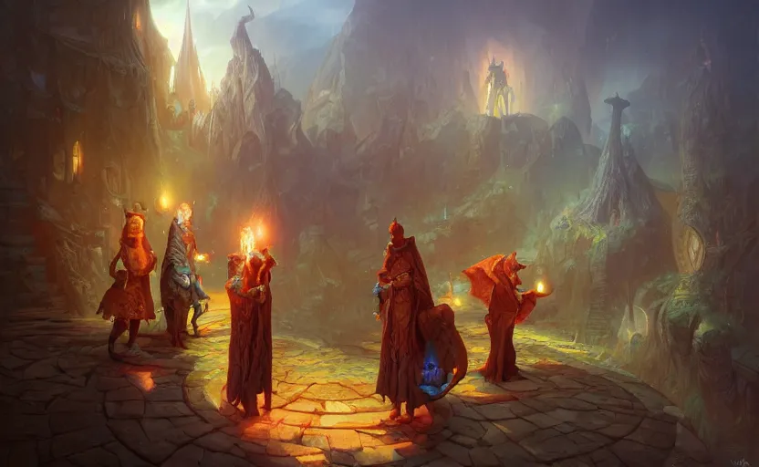 Prompt: four experienced wizards, magical magic, hyperrealism, no blur, 4 k resolution, ultra detailed, style of marc simonetti, tyler edlin, deviantart