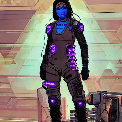 Image similar to Sonya. Apex legends cyberpunk feminist hacker. Concept art by James Gurney and Mœbius.