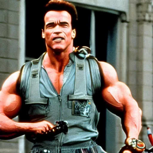 Image similar to arnold schwarzenegger in ghostbusters
