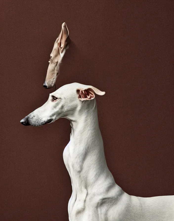 Prompt: an elegant portrait photo of a greyhound in the renaissance style, ultra detaile, 8 k, award winning, elegant lighting - 6