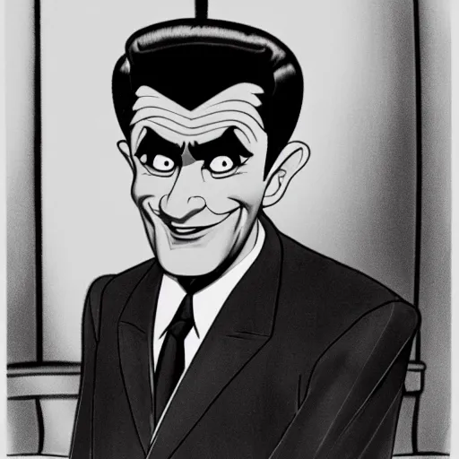 Image similar to Rod Serling as a Disney character