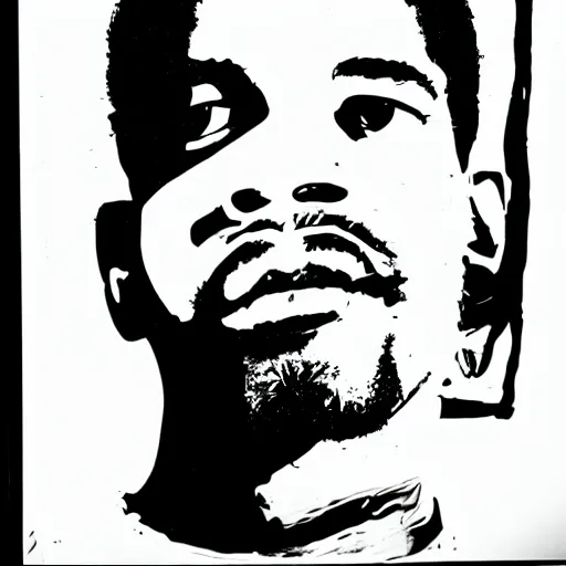 Image similar to a portrait of kid cudi by jean - michel basquiat