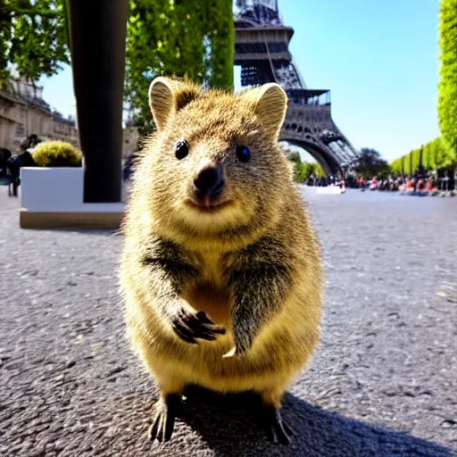 Image similar to a quokka in paris,